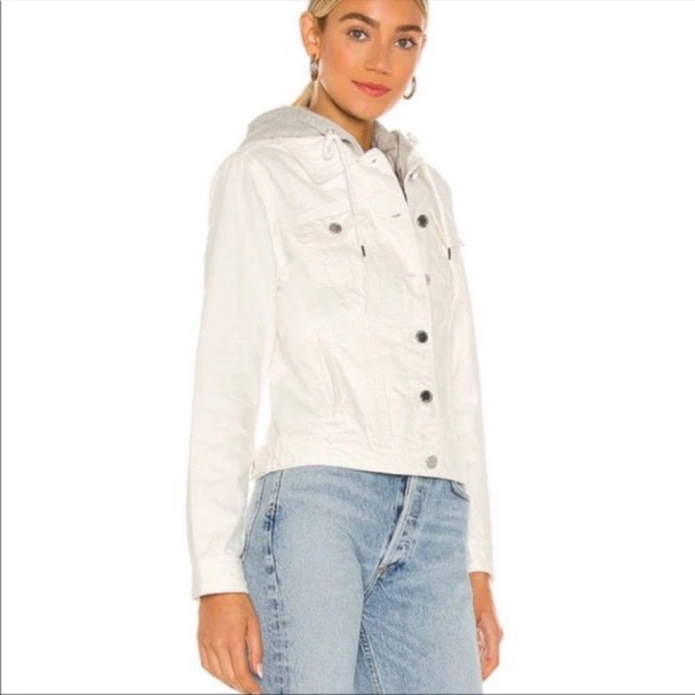 NEW! BLANKNYC White Denim Jacket With DetachableHood Size Small